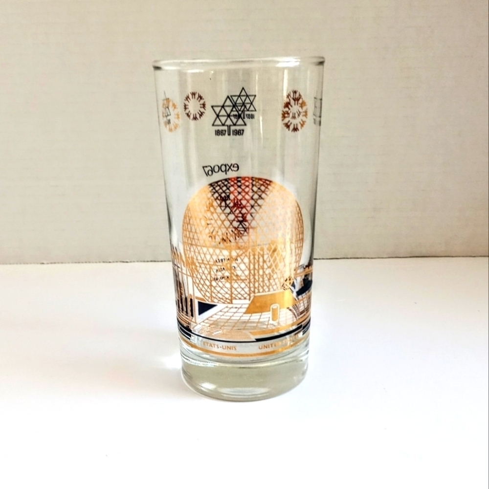 Vintage Expo 67 drinking glass USA pavilion